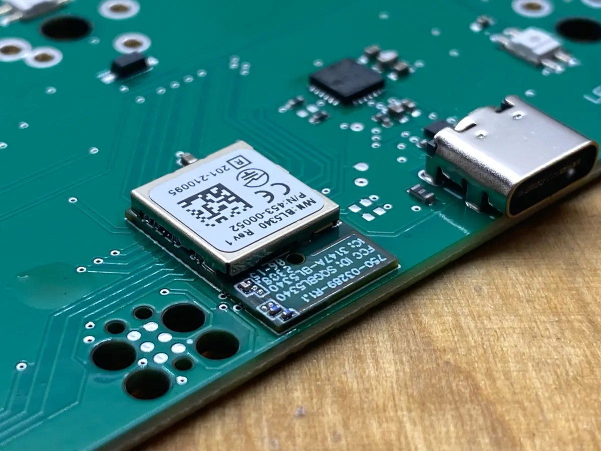 Detailaufnahme einer BLE-Platine aus der Geräteentwicklung